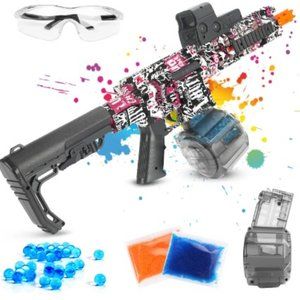 Gel Ball Blaster, M416 Automatic Splatter Ball Blasters with 10000 Water Beads f